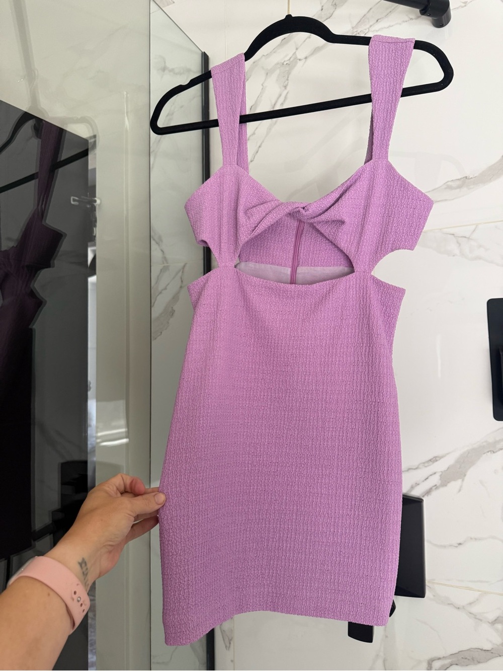 Lilac Cutout Tie-Front Mini Dress